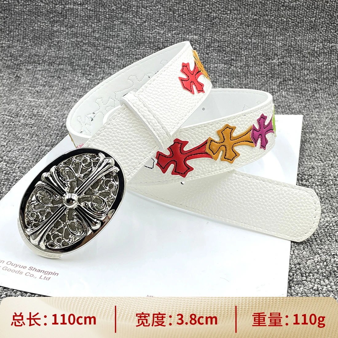 White background color cross 110cm Round cross waist belt