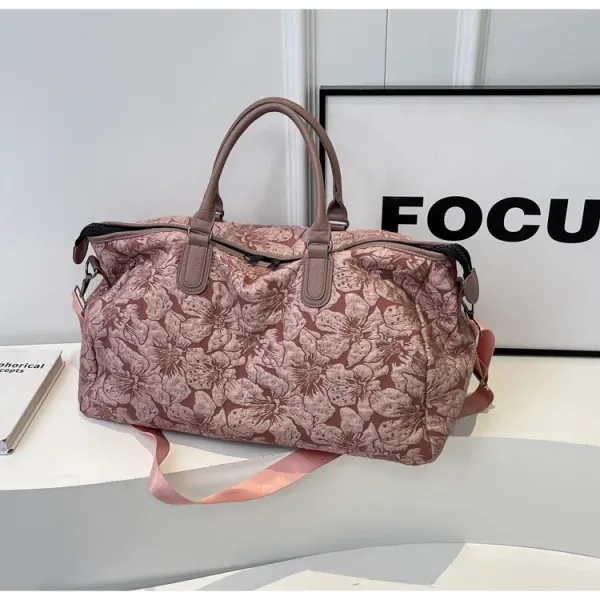 Design Floral Embossed Black Duffle Bag - 34