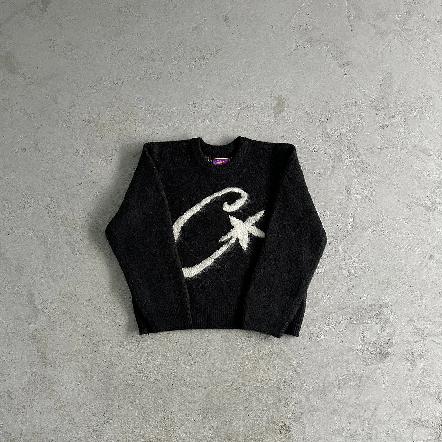 CORTEIZ style American street hip-hop embroidered letters stand collar zipper cardigan sweater trendy brand jacket
