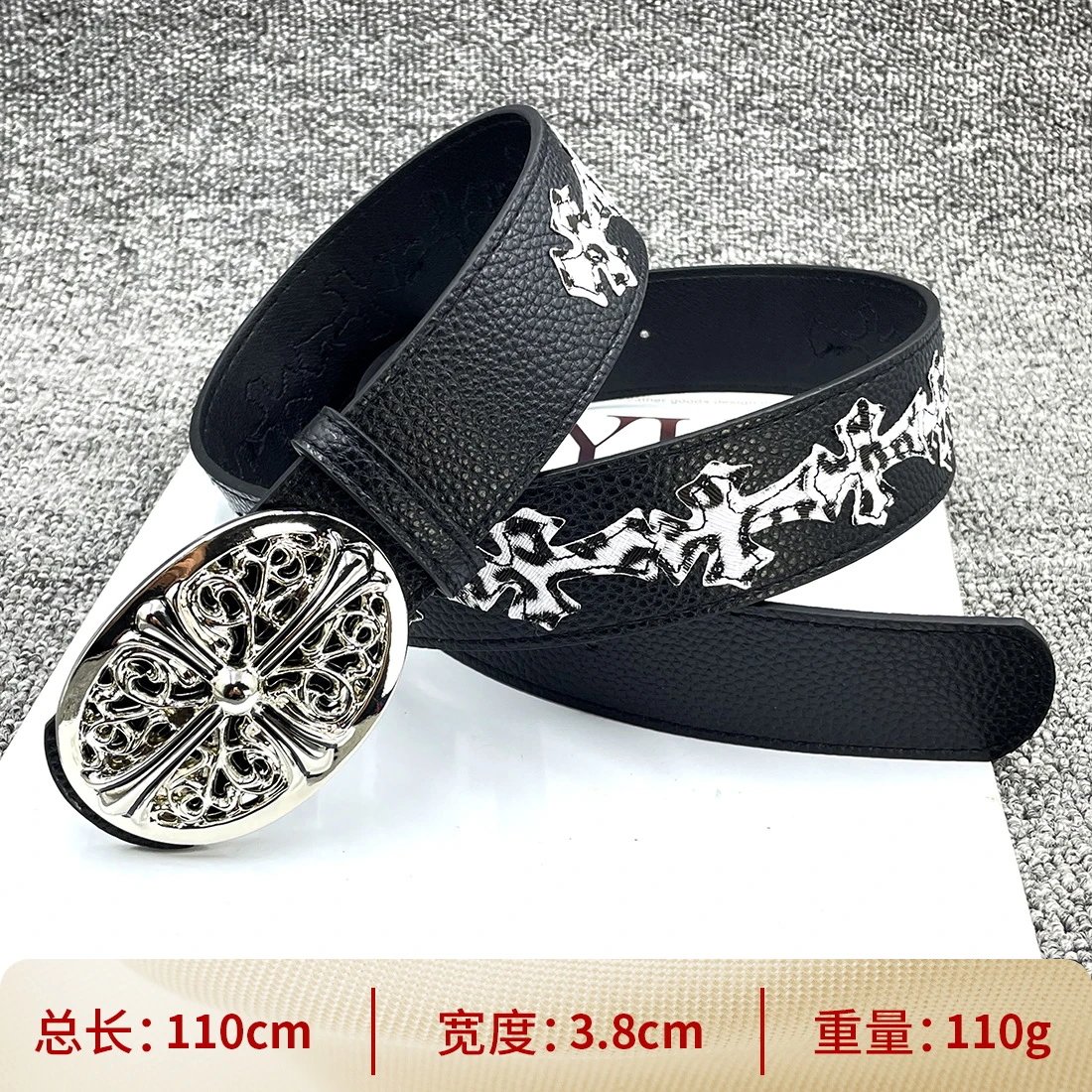 [Button Smooth Surface 110cm] Leopard Cross Belt