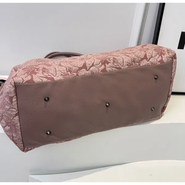 Design Floral Embossed Black Duffle Bag - 39