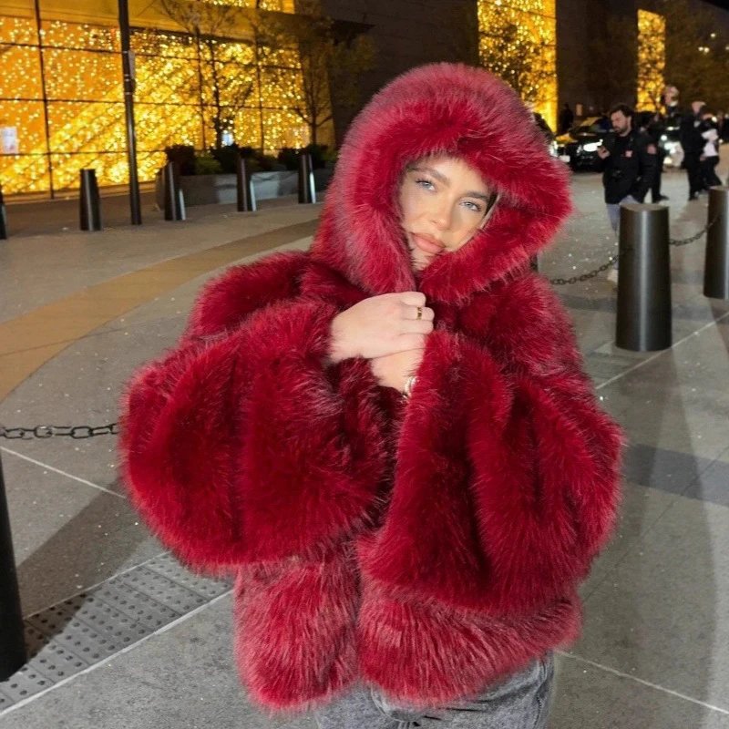 Artificial Red Hooded Style