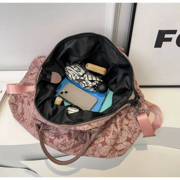 Design Floral Embossed Black Duffle Bag - 41