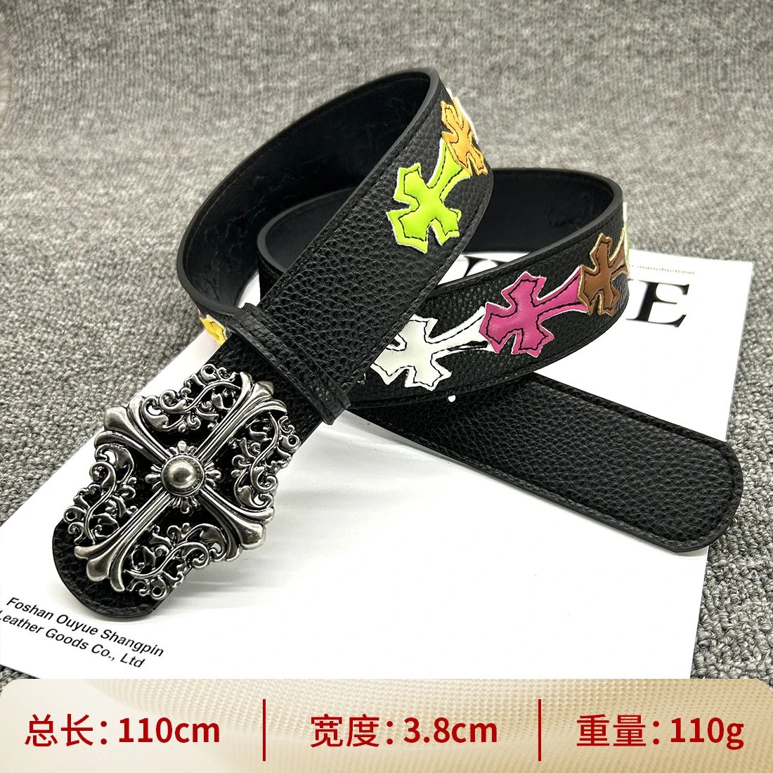 [Button Pattern 110cm] Colorful Cross Belt