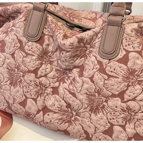 Design Floral Embossed Black Duffle Bag - 36