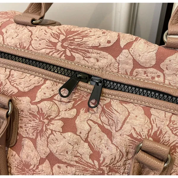 Design Floral Embossed Black Duffle Bag - 40