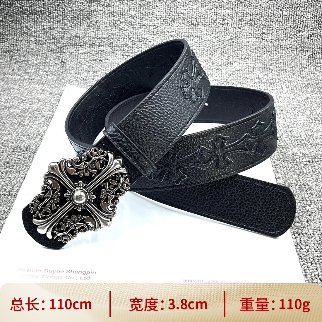 15 Black Crosses 110cm Flower Cross Belt