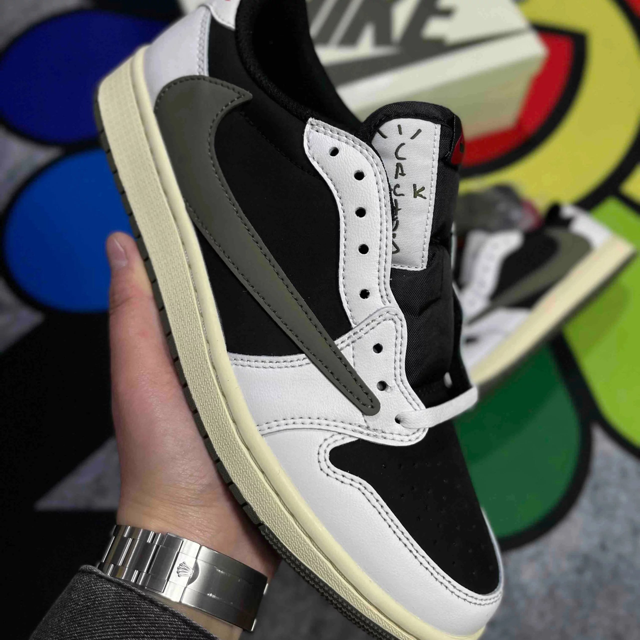 AJ1 Low Top Barbell Low Top 4.0 Black Olive
