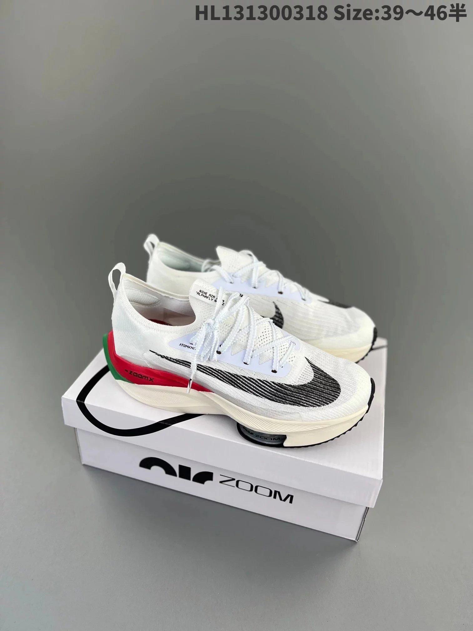 Nike Air Zoom Alphafly Next% 2 White/Black/Red Running Shoes - 1