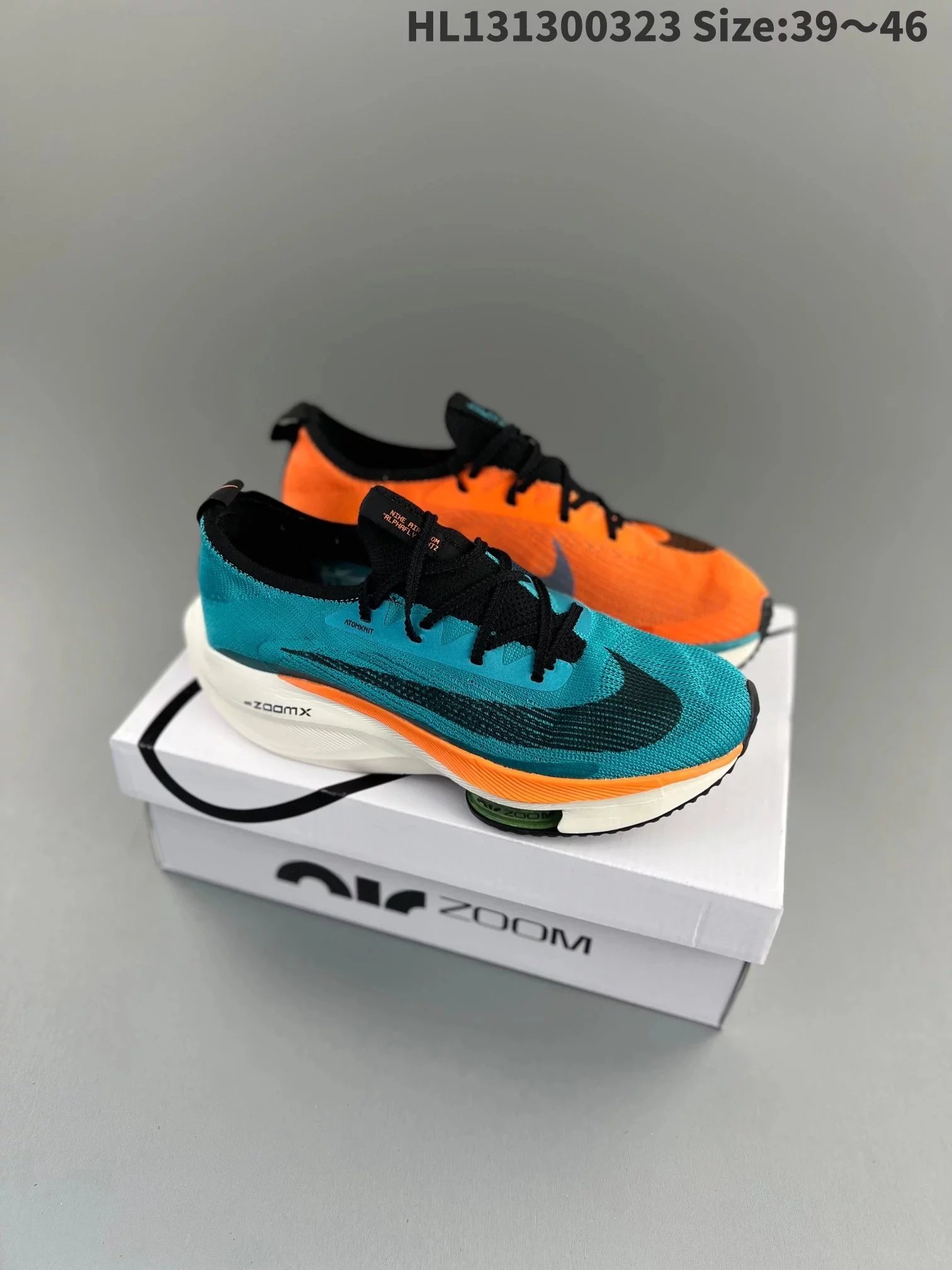 Nike ZoomX AlphaFly 2 Teal Orange Running Shoes - 1