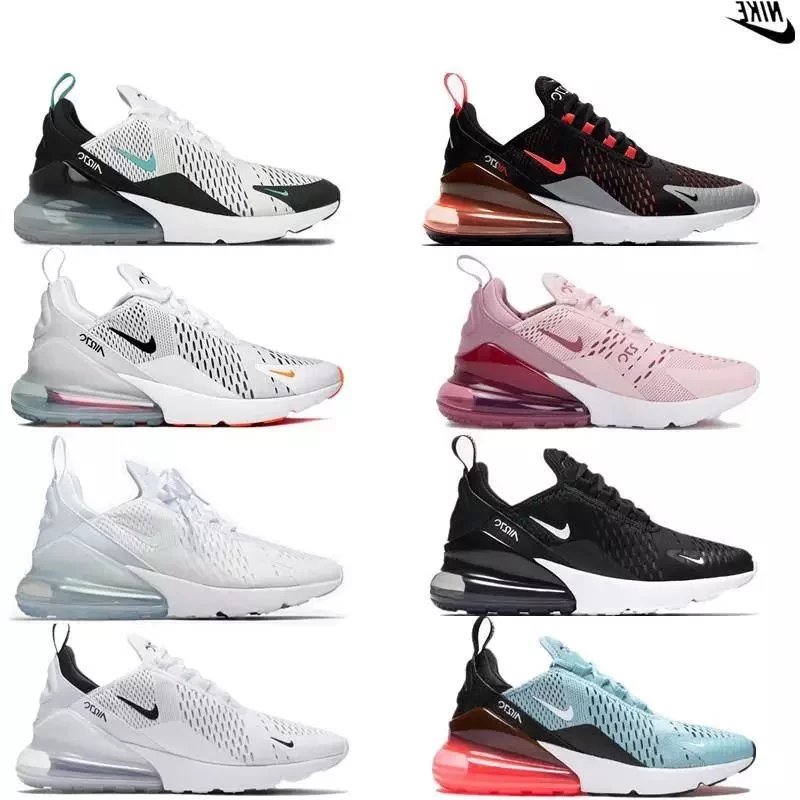 耐克男鞋AIR_MAX270黑白Nike樱花粉气垫跑步鞋女鞋AH8050 AH6789