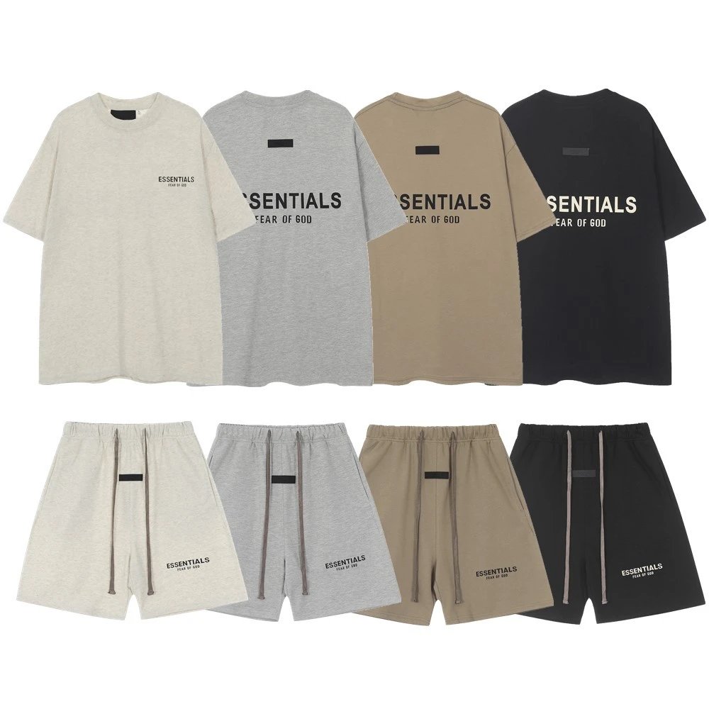 3D Silicone Letter Flocked Short Sleeve Casual Sports Shorts for Men and Women