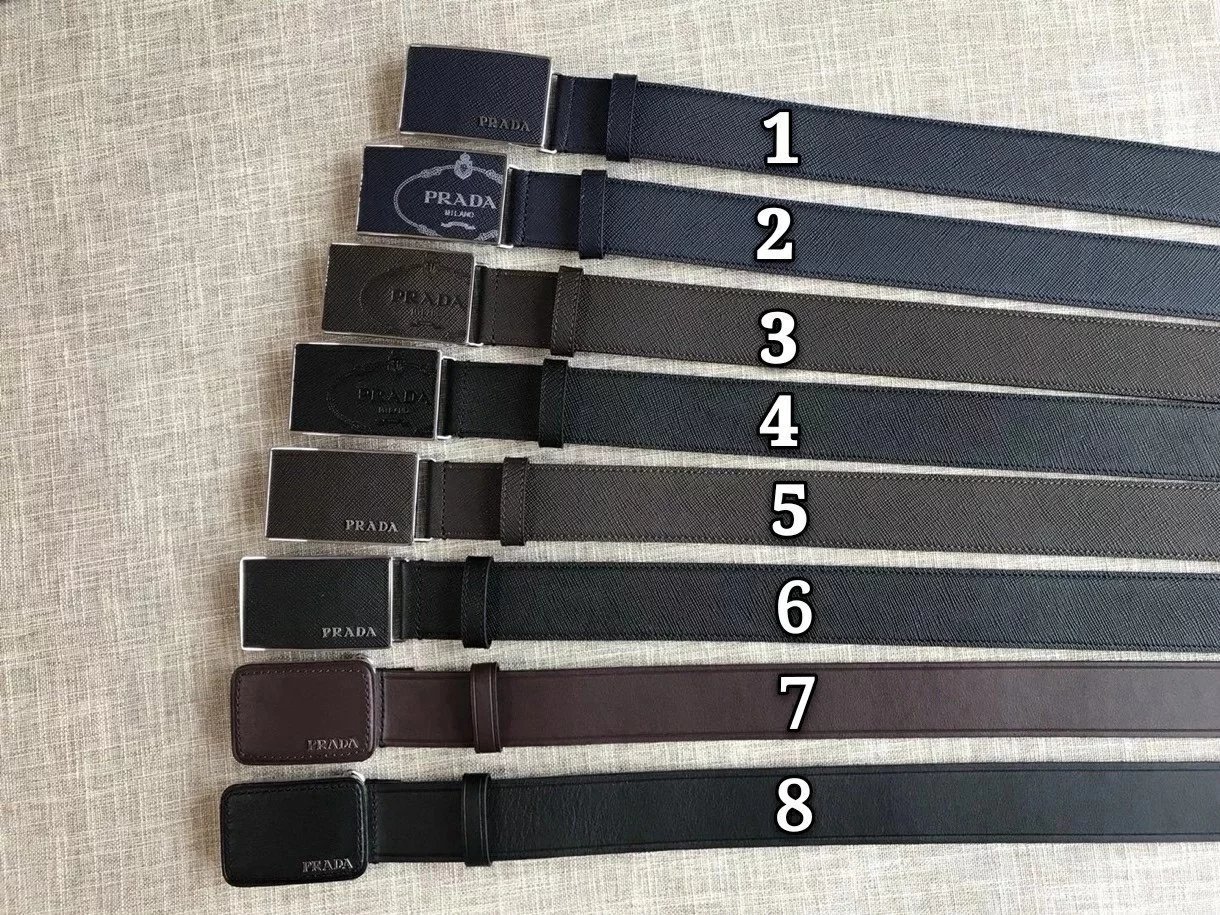 Prada Genuine Leather Business Belt 3.5cm