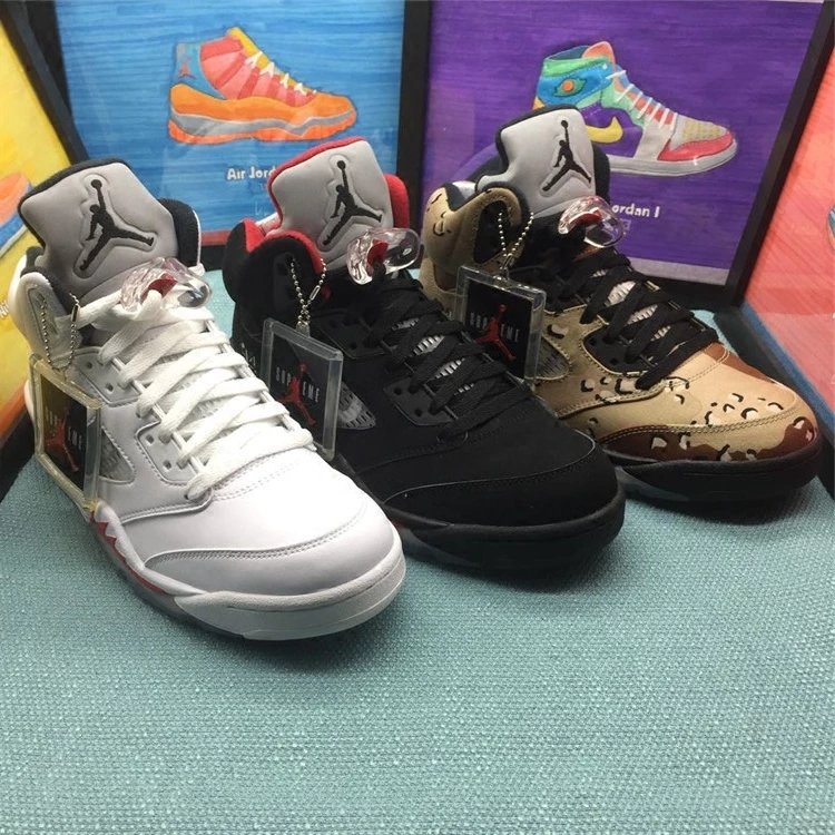 Supreme x Jordan 5 AJ5 Limited Edition Co-branded 824371-001-101-201