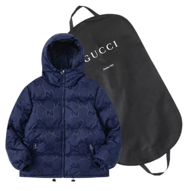 Gucci Down Jackets Hooded GG Monogram Puffer Jacket product detail image 6