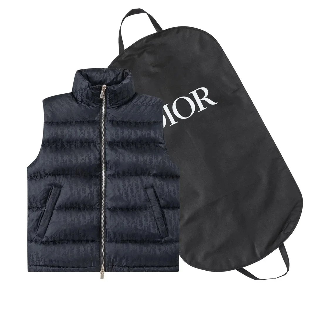 Dior Oblique Print Hooded Down Jacket Navy Multicolor - 15