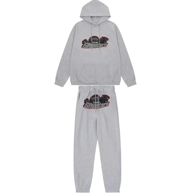 Transtar Logo Hoodie and Sweatpants Set Gray Casual-Set - 4