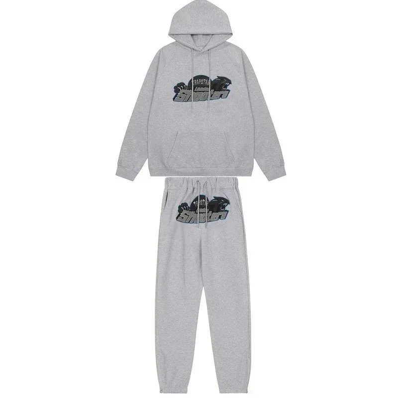 Transtar Logo Hoodie and Sweatpants Set Gray Casual-Set - 6