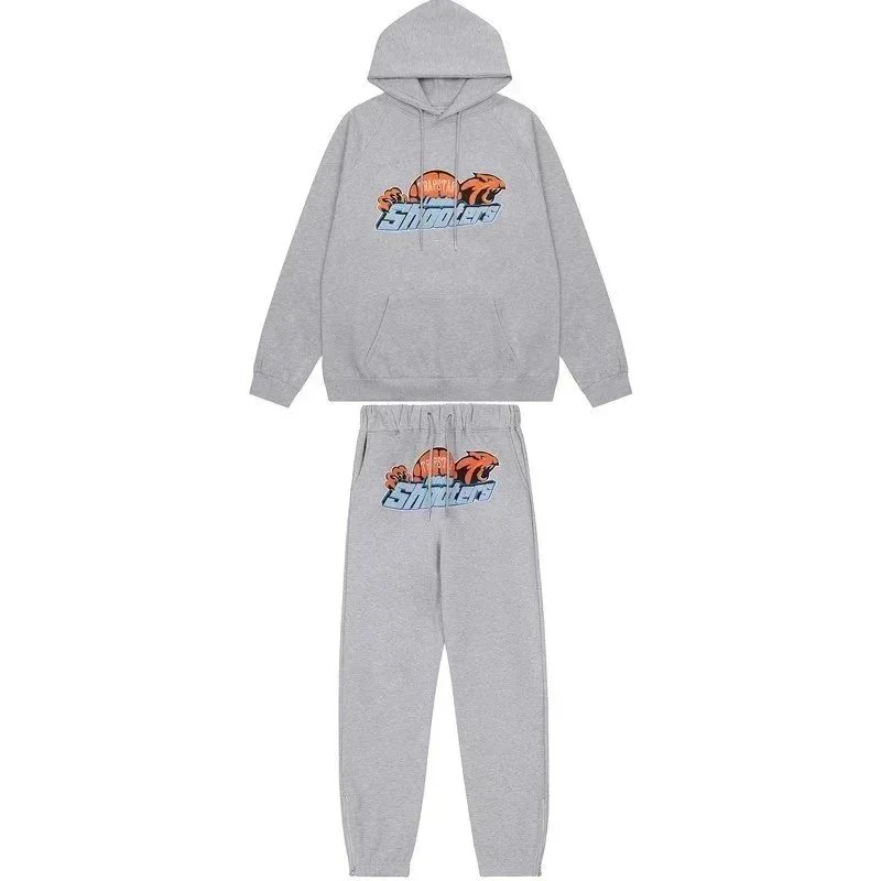 Transtar Logo Hoodie and Sweatpants Set Gray Casual-Set - 8