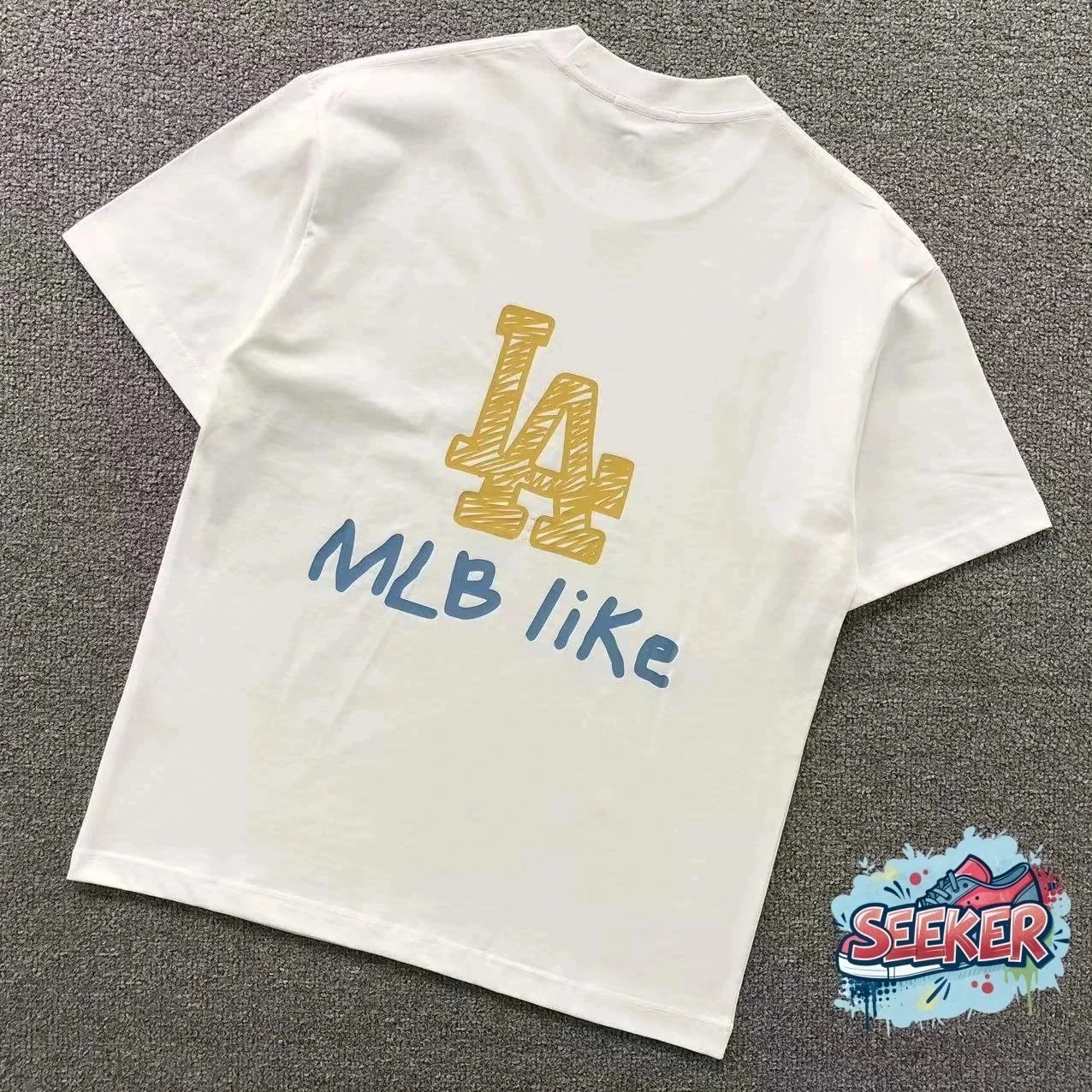 MLB LA Sketch Logo T-Shirt White