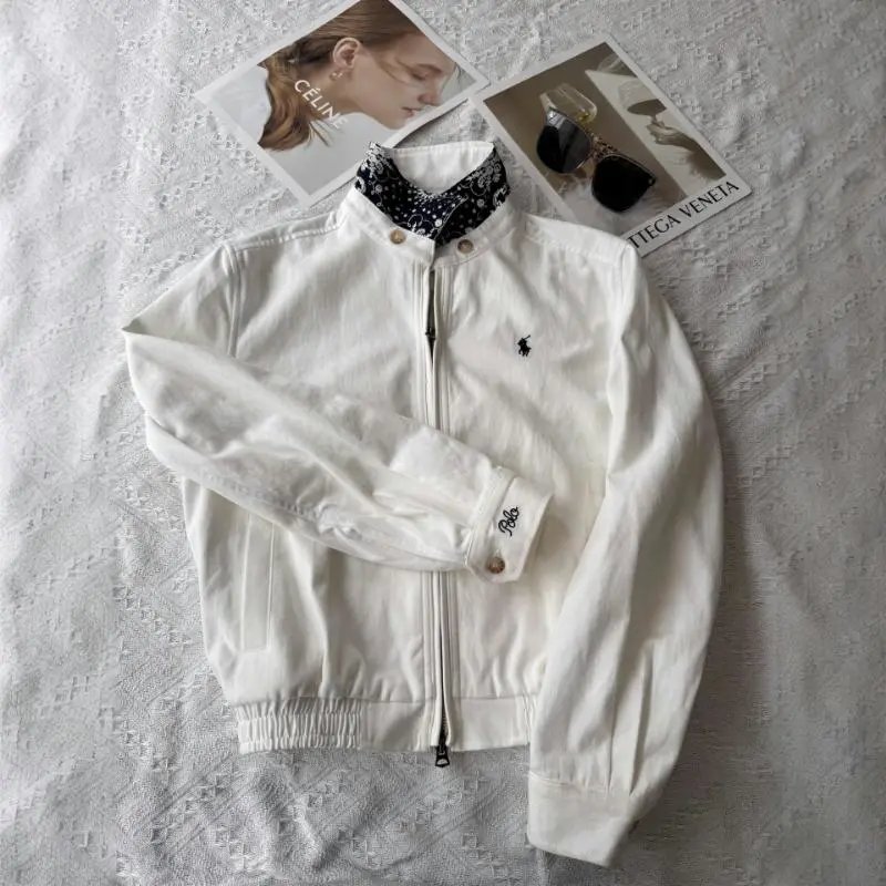 Ralph Lauren White Zip-Up Bomb
