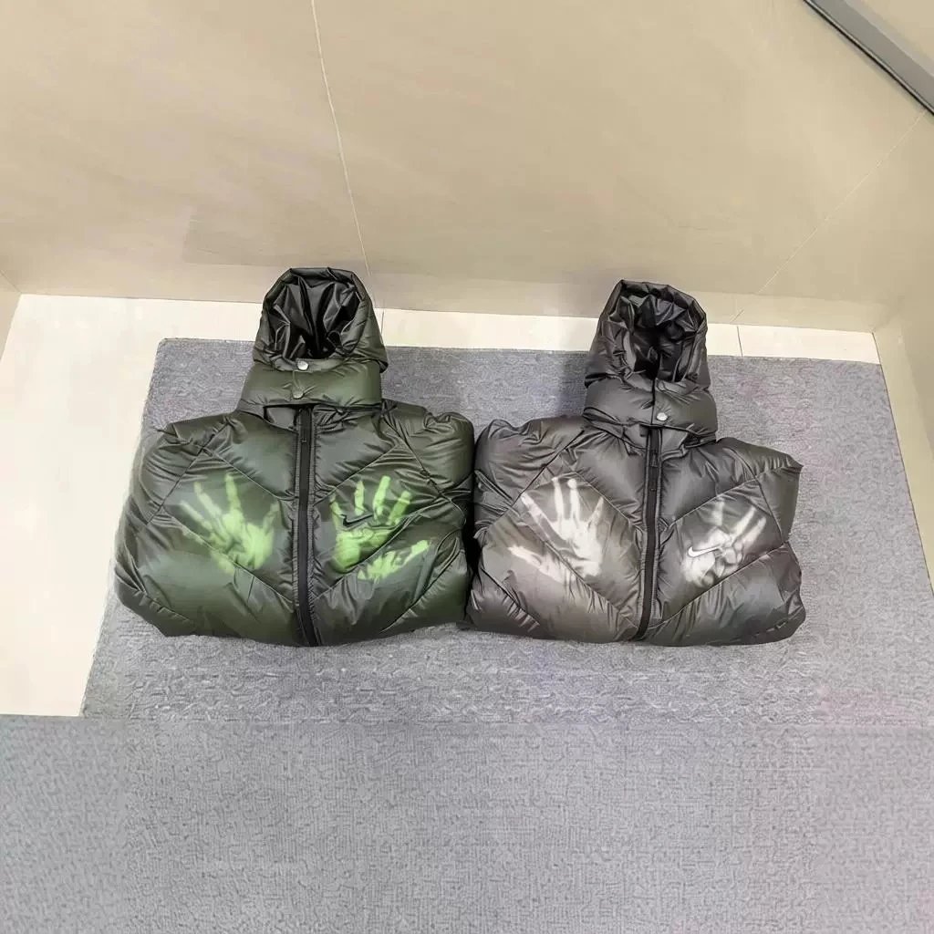 Nike Puffer Vest Green And Gra