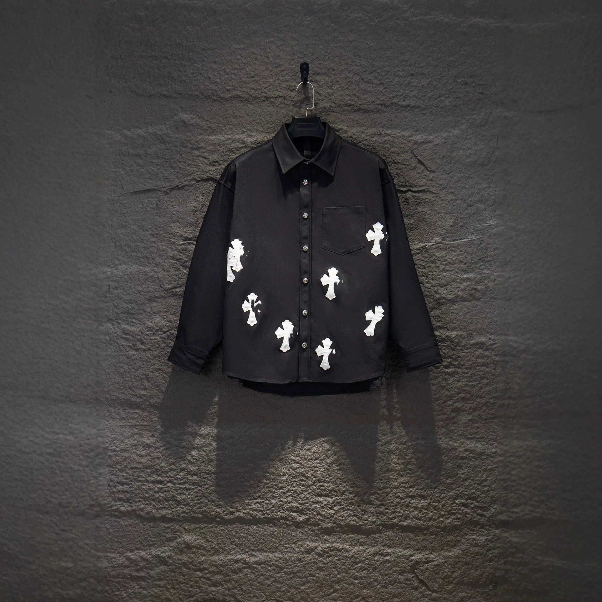 Black Cross Pattern Shirt Goth