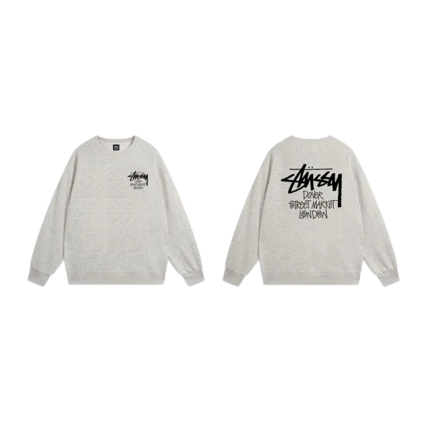 Stussy x A Bathing Ape Logo Graphic Beige Hoodie - 7