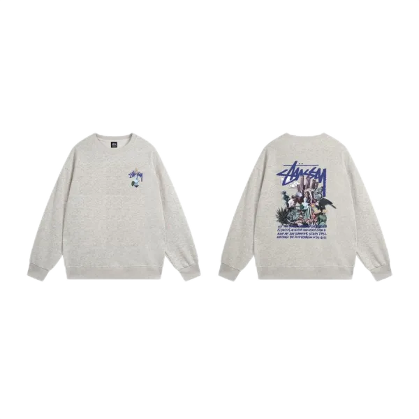 Stussy x A Bathing Ape Logo Graphic Beige Hoodie - 11