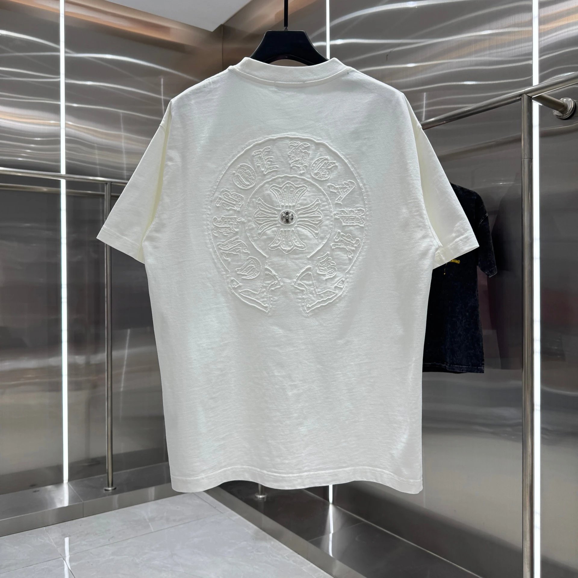 White Embroidered Circle Logo 