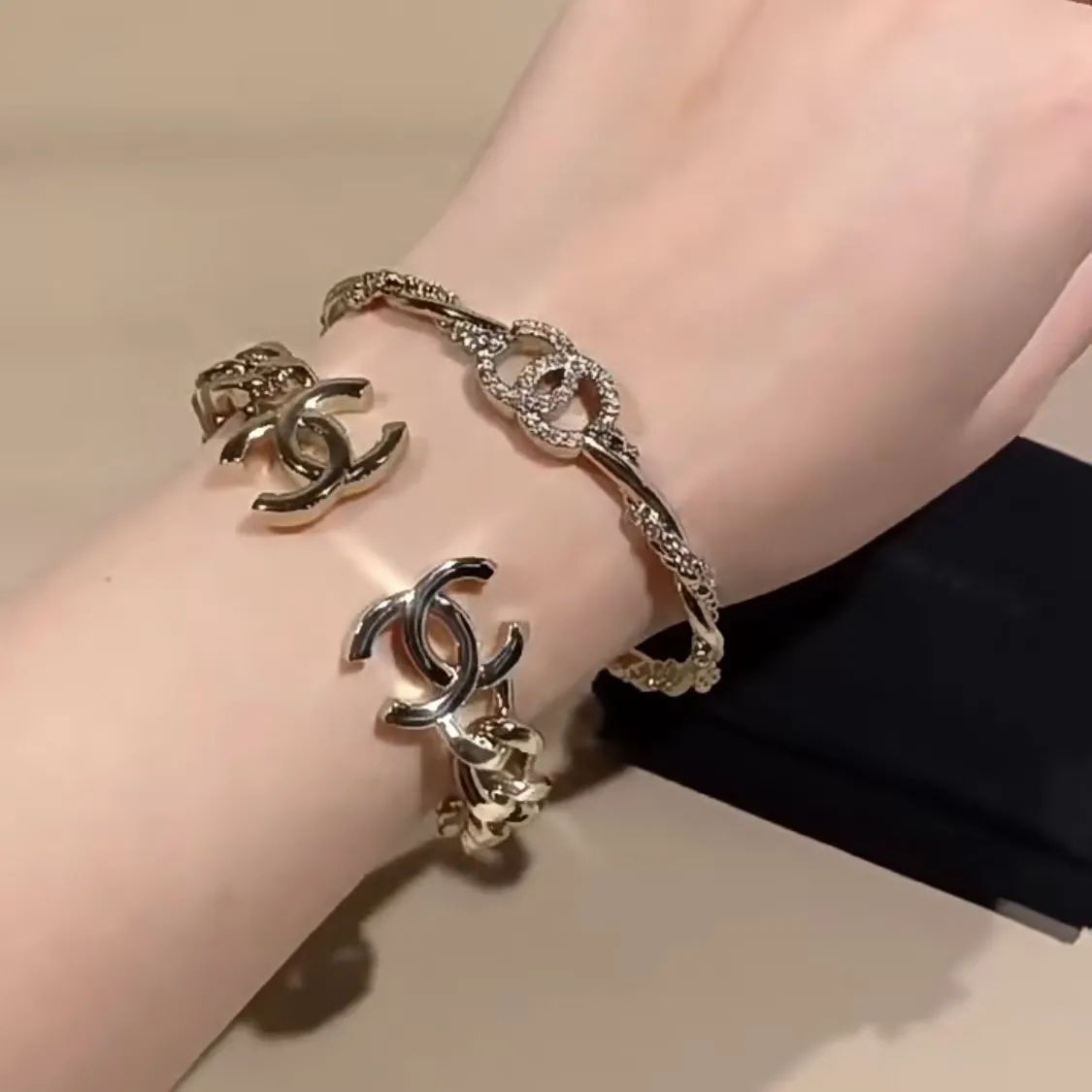 Chanel CC Logo Chain Bracelets