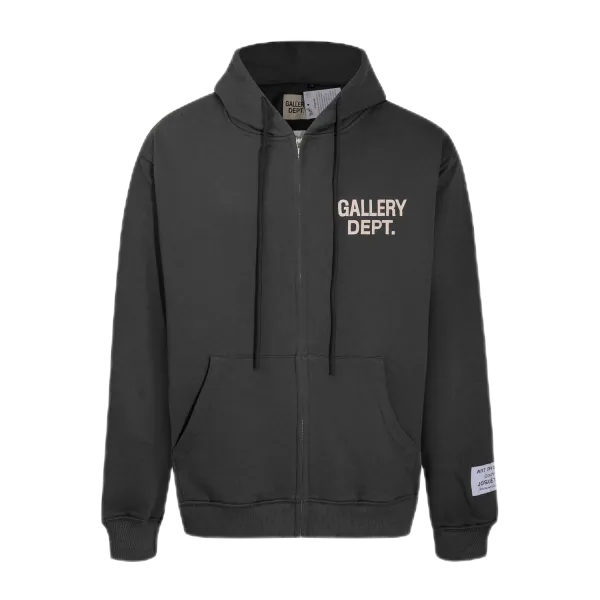Gallery Dept. Zip-Up Hoodie Charcoal Gray Hoodie - 1