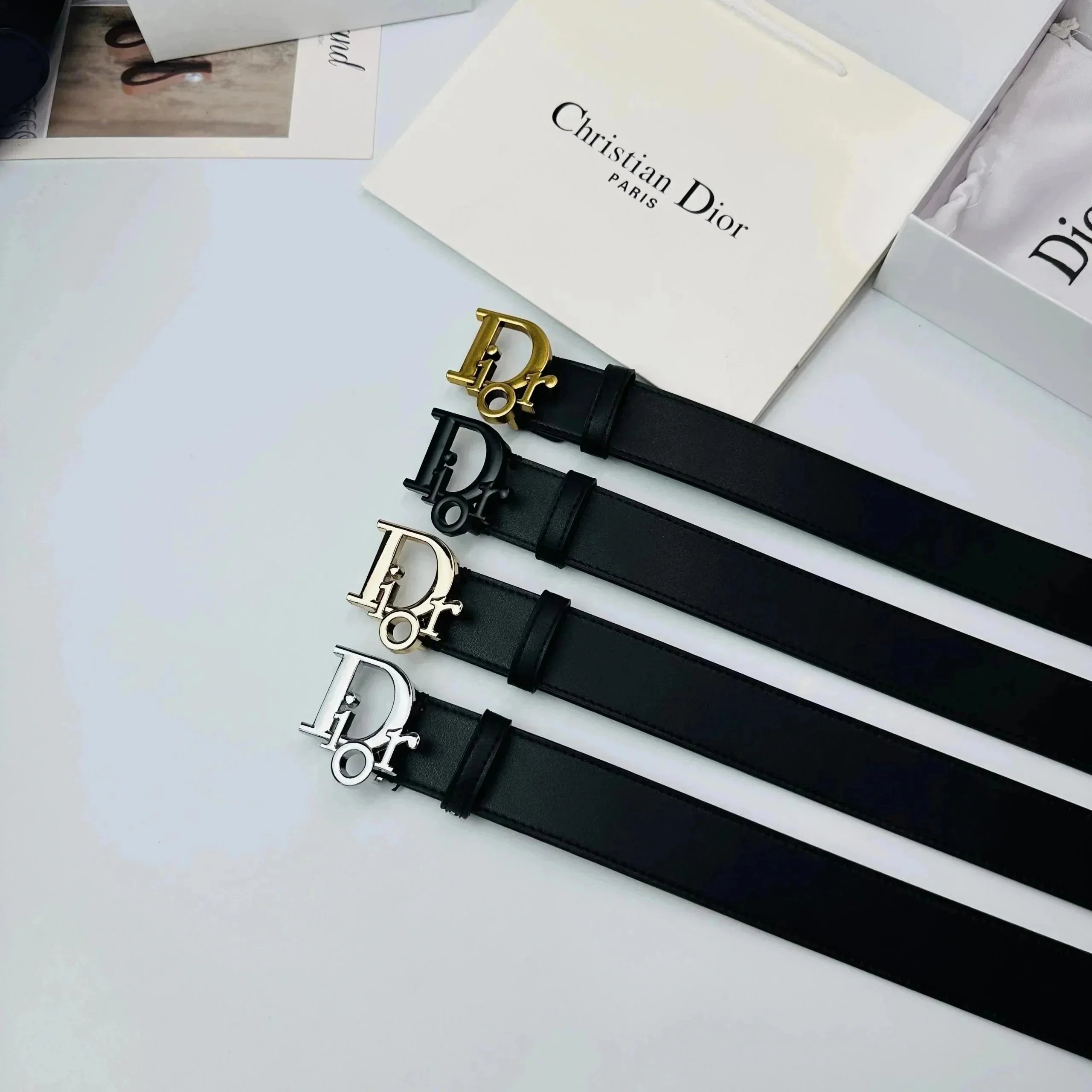 Dior CD Logo Reversible Belt Black Leather - 4