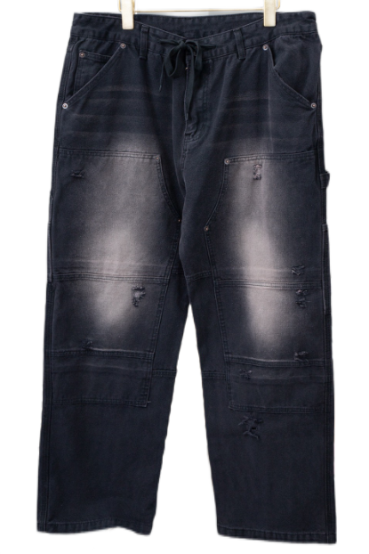 Design Distressed Wide-Leg Light Wash Jeans - 5
