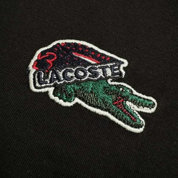 Lacoste Crocodile Embroidered T-Shirt Black and White - 5