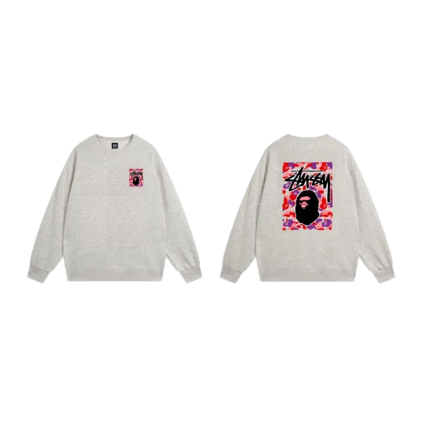 Stussy International Logo Crewneck Sweatshirt Navy Hoodie - 4
