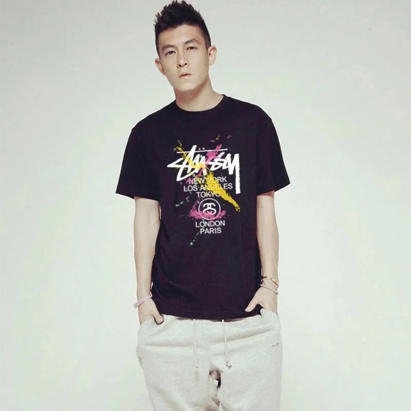 Stussy Global Cities Splatter Print Black T-Shirt - 7
