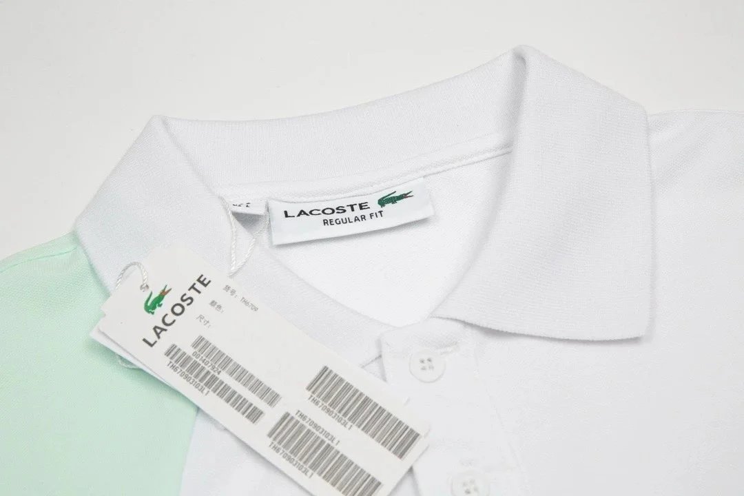 Lacoste Color-Block Polo Shirt White Mint Navy - 24