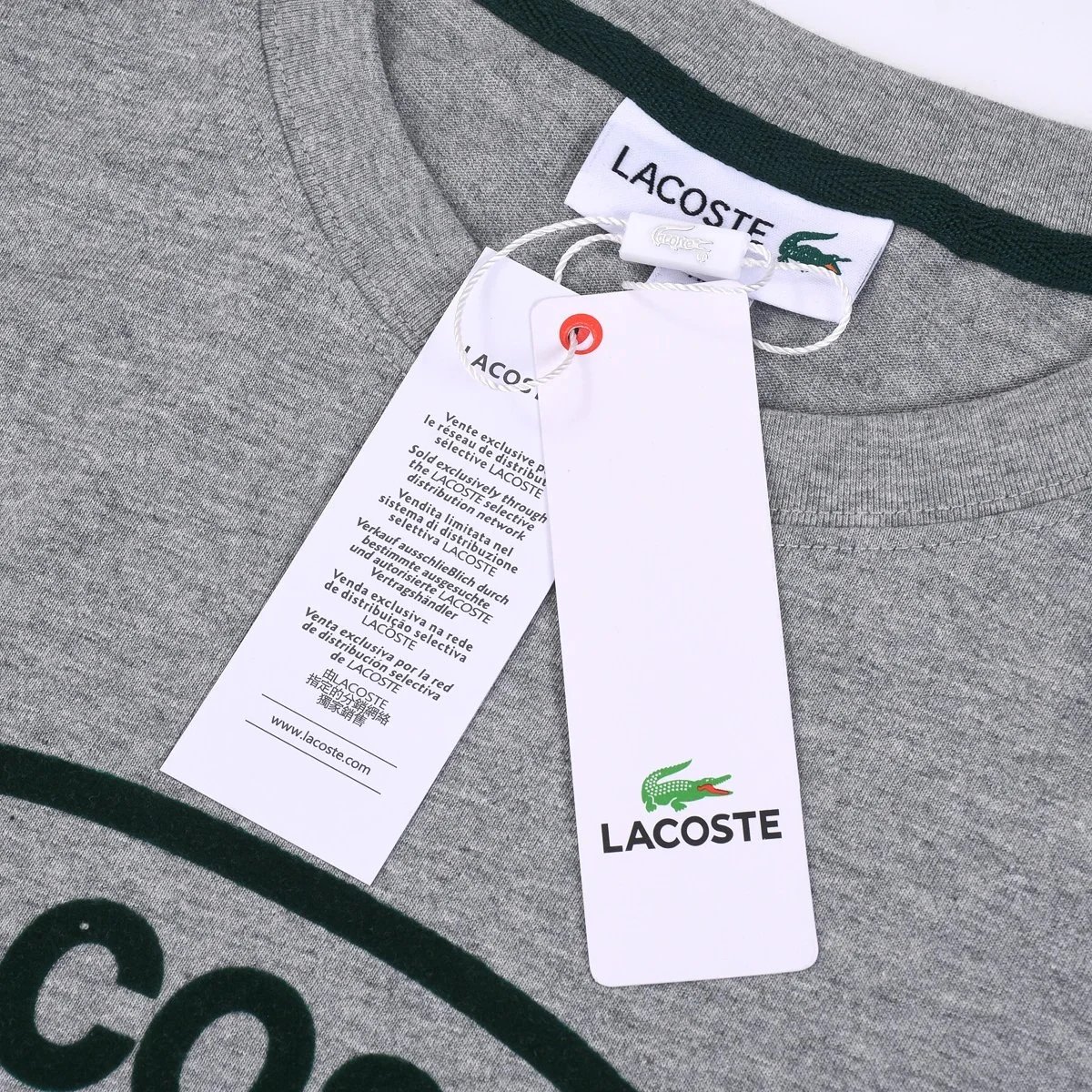 Lacoste Classic Crocodile Logo Gray T-Shirt - 5