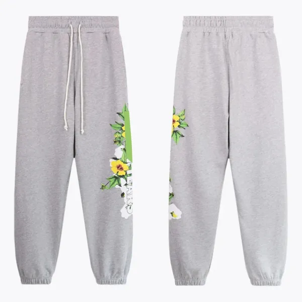 Off-White Floral Print Sweatpants Gray - 1