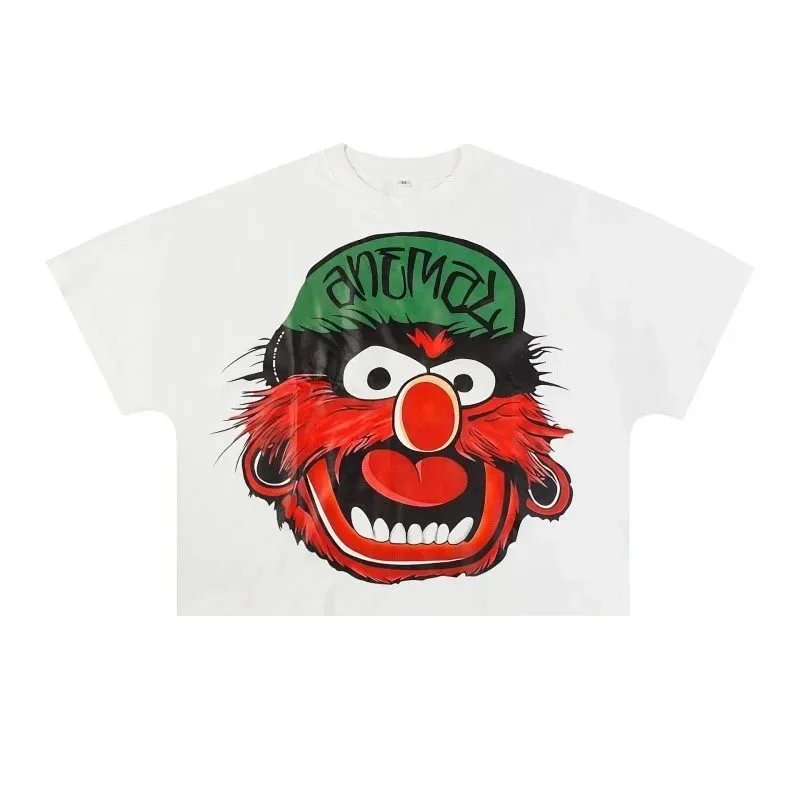 Animal x Design Cropped Graphic T-Shirt White - 1