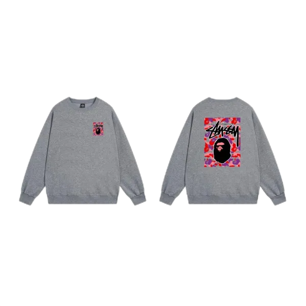 Stussy International Logo Crewneck Sweatshirt Navy Hoodie - 6