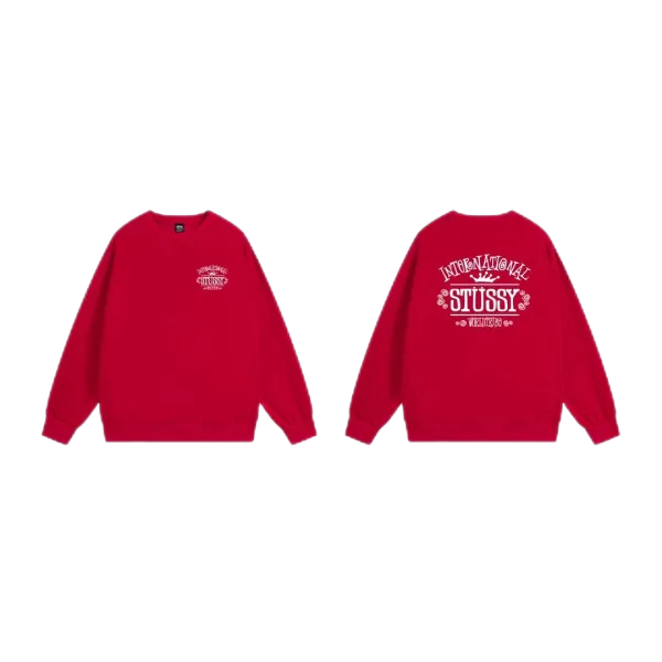 Stussy International Logo Crewneck Sweatshirt Navy Hoodie - 29