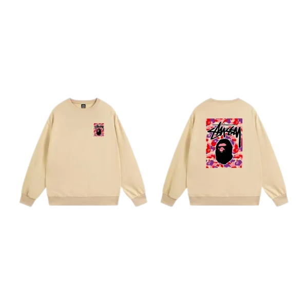 Stussy International Logo Crewneck Sweatshirt Navy Hoodie - 3