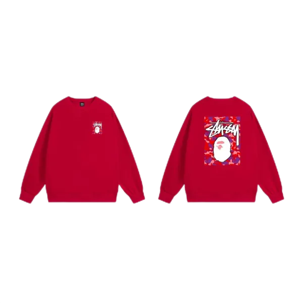 Stussy International Logo Crewneck Sweatshirt Navy Hoodie - 5