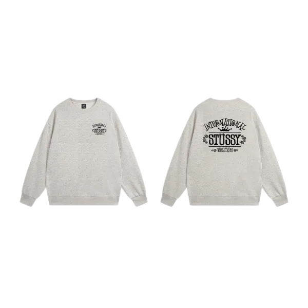 Stussy International Logo Crewneck Sweatshirt Navy Hoodie - 25