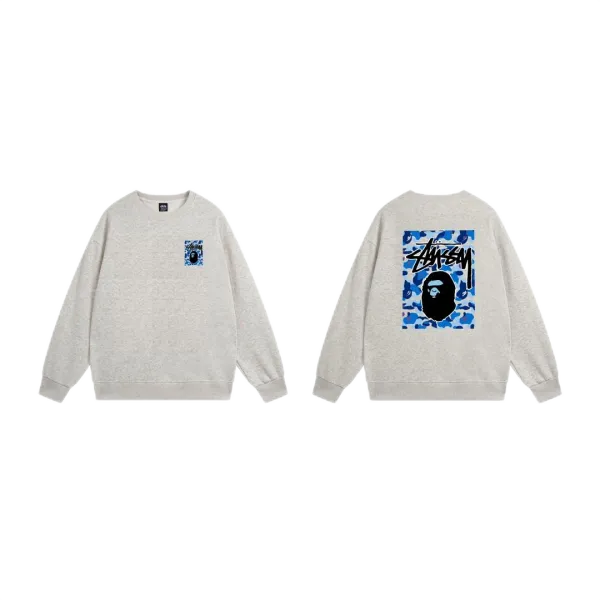 Stussy International Logo Crewneck Sweatshirt Navy Hoodie - 32