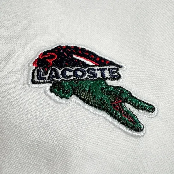 Lacoste Crocodile Embroidered T-Shirt Black and White - 4