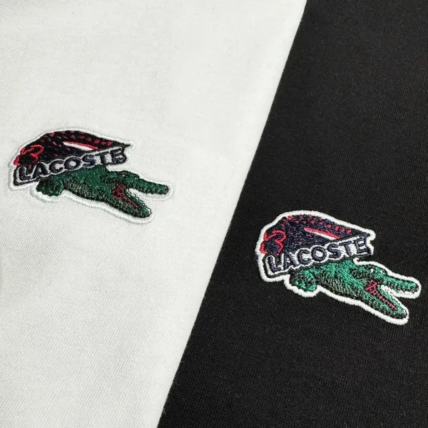 Lacoste Crocodile Embroidered T-Shirt Black and White - 3