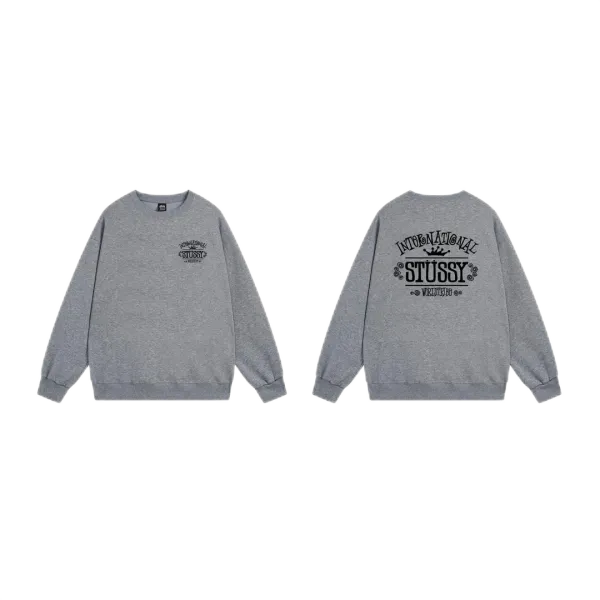 Stussy International Logo Crewneck Sweatshirt Navy Hoodie - 26